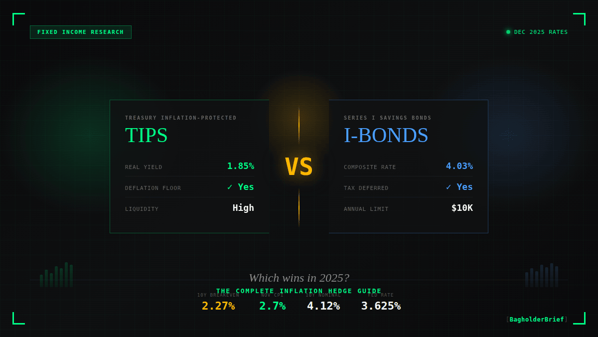TIPS vs I-Bonds vs Treasuries: Real Yield + Breakeven Inflation Explained